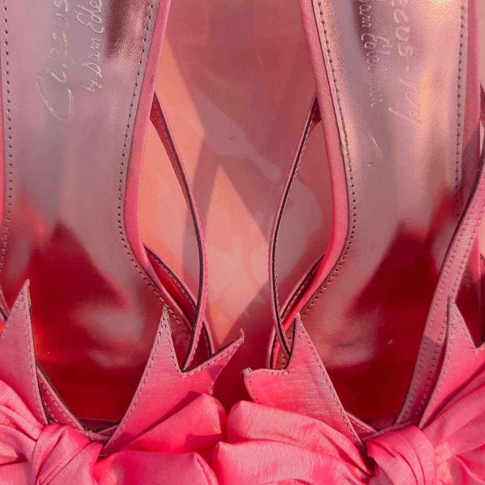 Circus by Sam Edelman Hot Pink Bow Slide Heels - Picture 6 of 7